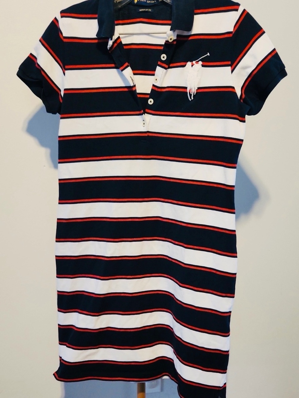 Polo by Ralph Lauren Navy, White & Pink Striped Polo Dress - Picture 3 of 12